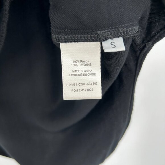 CLOTH & STONE Womens Basic Black V-Neck High Low Short Sleeve T-Shirt Size Small - Picture 7 of 7